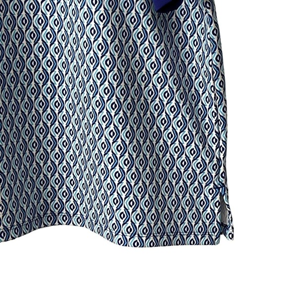 Chico's Size 3 XL 16 Top Geo Print Colorblock Trim Boat Neck Stretch - Picture 5 of 8